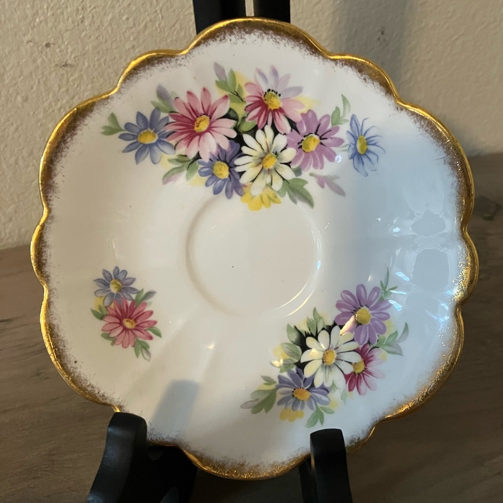 Vintage Taylor and Kent Gold Trim Tea Saucer Replacement From England